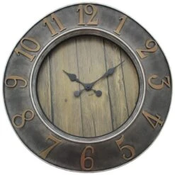 Grey Round Wall Clock, 20"