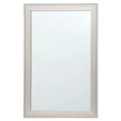 Grey Striped Trim Framed Wall Mirror, 24x36