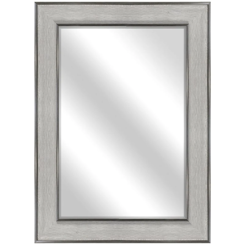 Grey Wood Washed Framed Wall Mirror, 22x36 1 Grey Wood Washed Framed Wall Mirror, 22x36