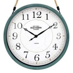 Hanging Green Wall Clock, 16"