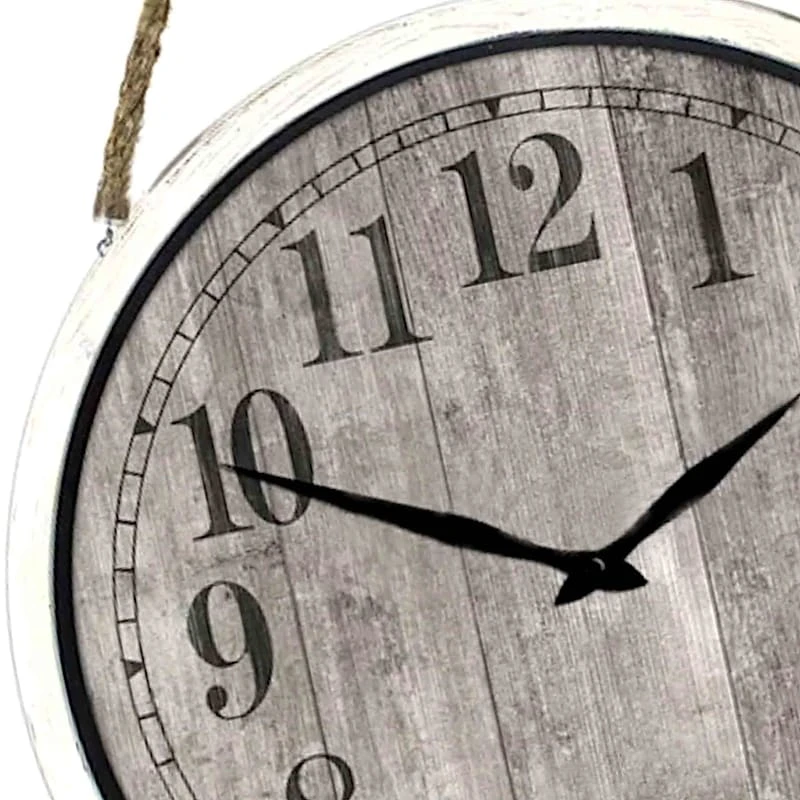 Hanging White Plank Clock, 16" 2 Hanging White Plank Clock, 16" - Image 2