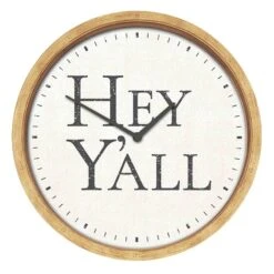 Hey Ya'll Wall Clock, 12"