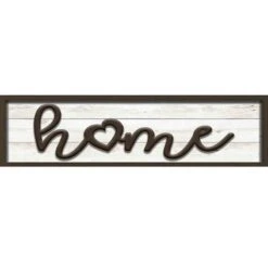 Home Framed Plaque With Lifted Word Wall Sign, 8x30