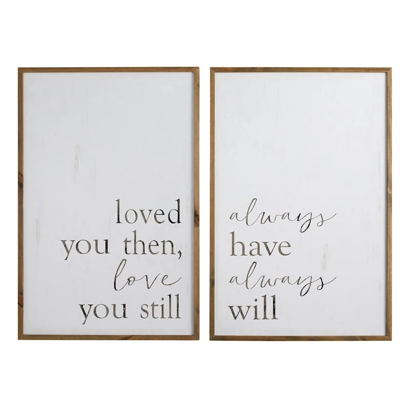 Honeybloom 2-Piece Glass Framed Love You Then Still & Always Will Wall Art, 24x36 1 Honeybloom 2-Piece Glass Framed Love You Then Still & Always Will Wall Art, 24x36