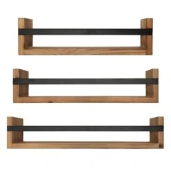 Honeybloom 3-Piece Wood & Metal Shelves Set