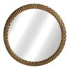 Honeybloom Bronze Metal Round Wall Mirror, 27"