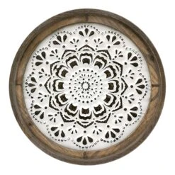 Honeybloom Embossed White Medallion Wall Decor, 27"