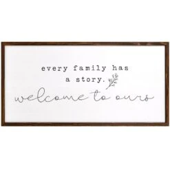 Honeybloom Family Story Framed Canvas Wall Art, 32x16