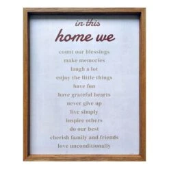 Honeybloom Framed In This Home Canvas Wall Sign, 17x18