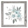 Honeybloom Glass Framed 3D Blue Floral Watercolor Wall Art, 11" -Luxeframe Shop honeybloom glass framed 3d blue floral watercolor wall art 11