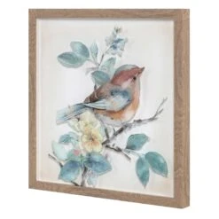 Honeybloom Glass Framed Bird Print Wall Art, 16" -Luxeframe Shop honeybloom glass framed bird print wall art 16 1