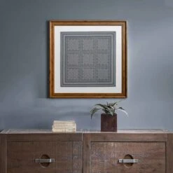 Honeybloom Glass Framed Blue & White Abstract Tile Print Wall Art, 27" 5 Honeybloom Glass Framed Blue & White Abstract Tile Print Wall Art, 27" -Luxeframe Shop honeybloom glass framed blue white abstract tile print wall art 27 2