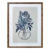 Honeybloom Glass Framed Navy Blue Botanical Print Wall Art, 19x25