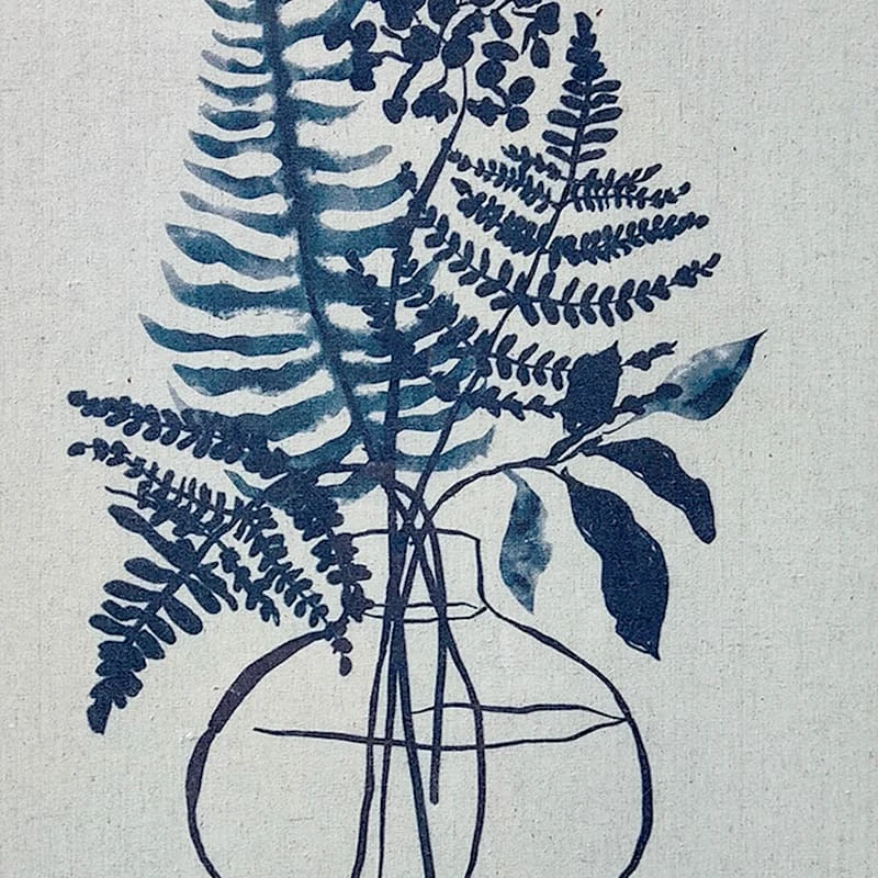 Honeybloom Glass Framed Navy Blue Botanical Print Wall Art, 19x25 2 Honeybloom Glass Framed Navy Blue Botanical Print Wall Art, 19x25 - Image 2