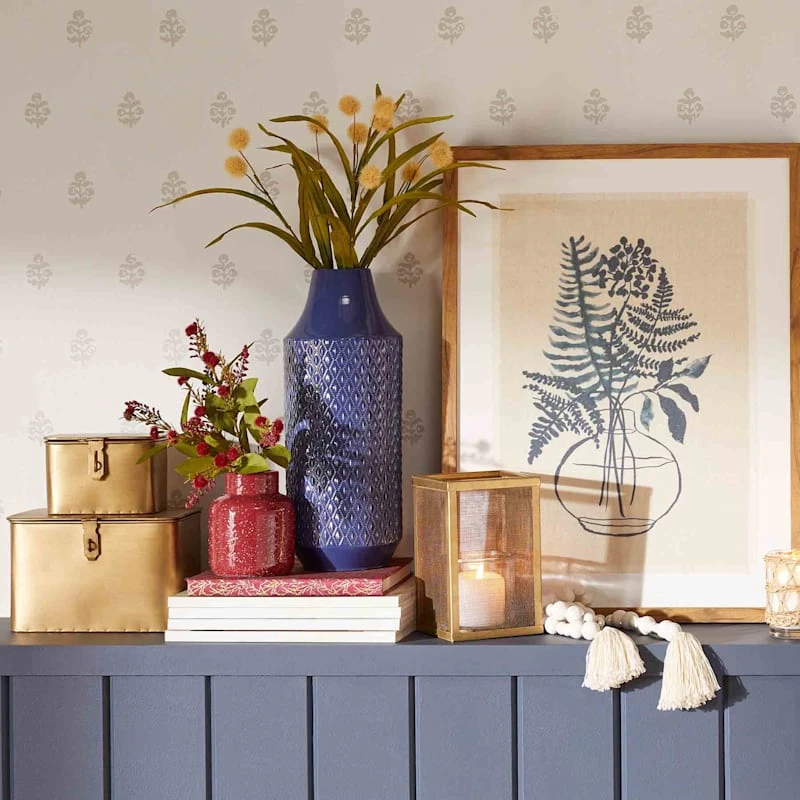 Honeybloom Glass Framed Navy Blue Botanical Print Wall Art, 19x25 3 Honeybloom Glass Framed Navy Blue Botanical Print Wall Art, 19x25 - Image 3