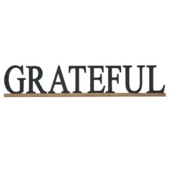 Honeybloom Grateful Wooden Wall Decor, 48"