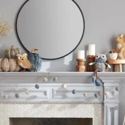 Honeybloom Hanging Round Wall Mirror, 30" -Luxeframe Shop honeybloom hanging round wall mirror 30 2