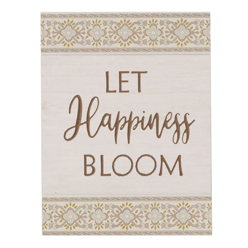 Honeybloom Let Happiness Bloom Wall Sign, 12x16 1 Honeybloom Let Happiness Bloom Wall Sign, 12x16