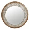 Honeybloom Round Artisanal Wall Mirror, 32" -Luxeframe Shop honeybloom round artisanal wall mirror 32