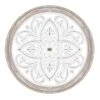 Honeybloom White Faux Wood Medallion Wall Decor, 17"