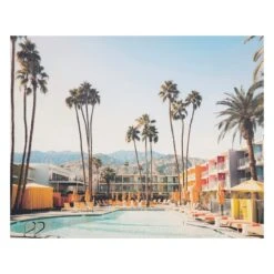 Hotel Palm Trees Canvas Wall Art, 20x16