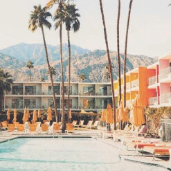 Hotel Palm Trees Canvas Wall Art, 20x16 -Luxeframe Shop hotel palm trees canvas wall art 20x16 6