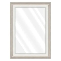 Janice Distressed Gray & White Wall Mirror, 31x43