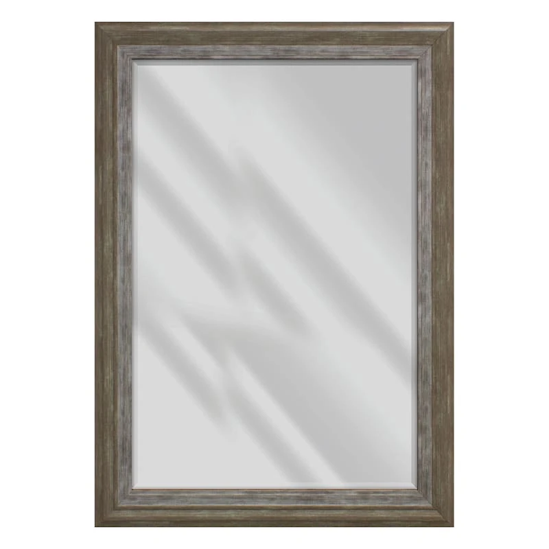 Janice Gray & White Wall Mirror, 31x43 1 Janice Gray & White Wall Mirror, 31x43