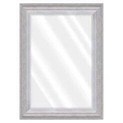 Janice White & Silver Grey Framed Wall Mirror, 31x43