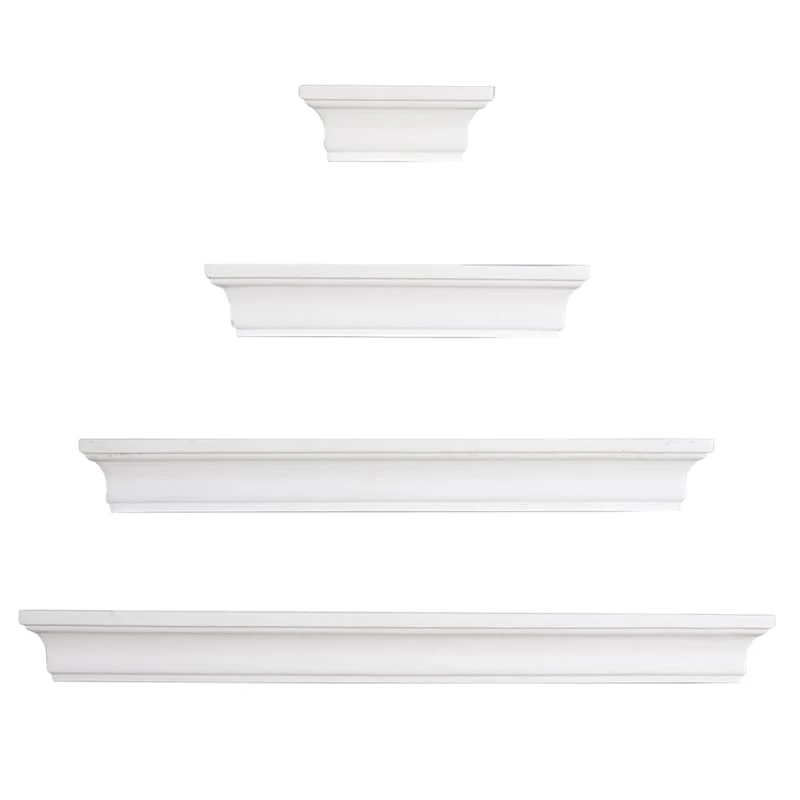 Kate 4-Piece White Wooden Ledge Set 1 Kate 4-Piece White Wooden Ledge Set