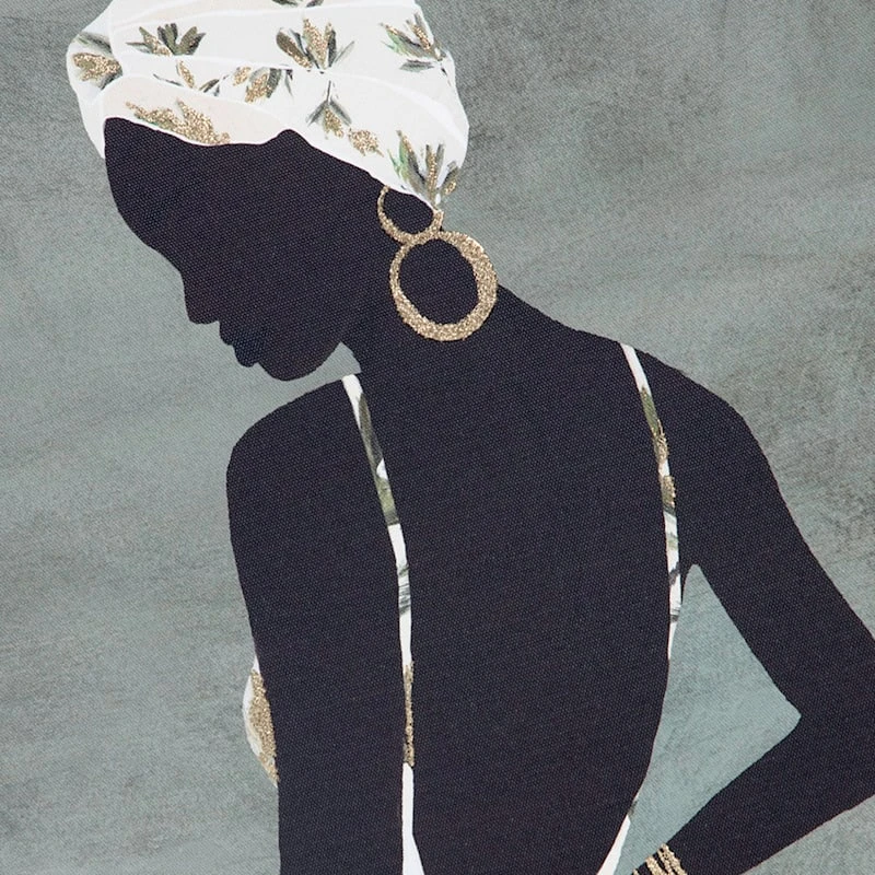 Lady In Palm Leave Dress Canvas Wall Art, 16x20 6 Lady In Palm Leave Dress Canvas Wall Art, 16x20 - Image 6