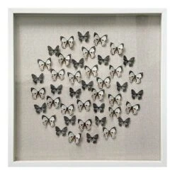 Laila Ali Glass Framed Butterflies Wall Art, 24"