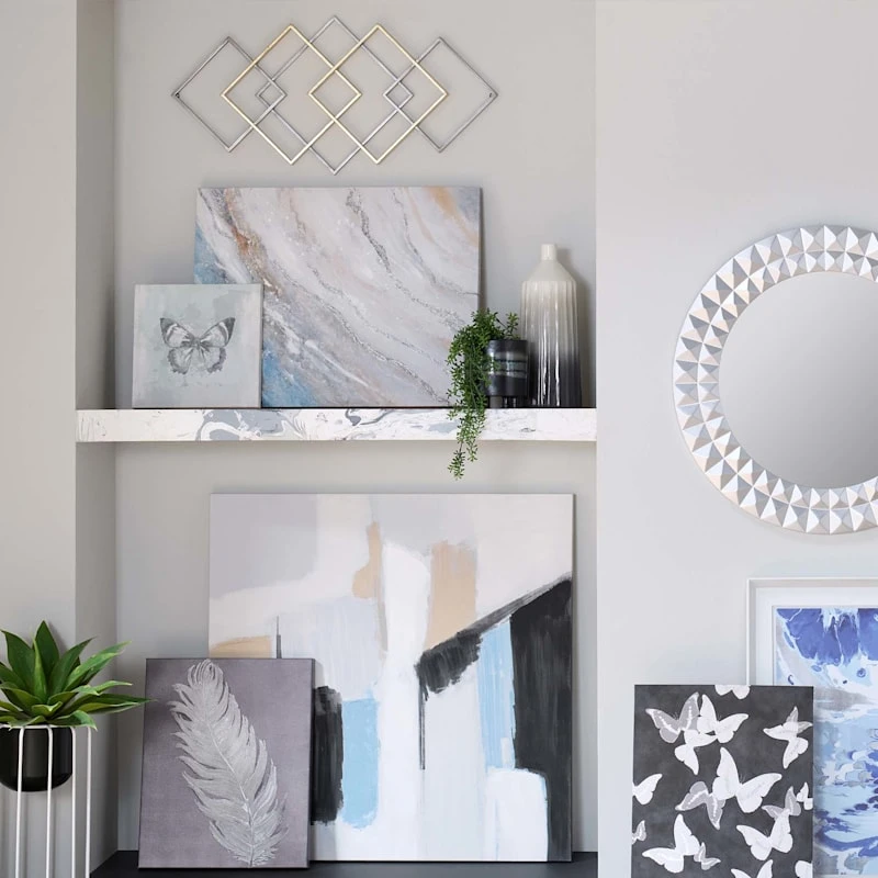 Laila Ali Gold & Silver Geo Wall Decor, 32x16 2 Laila Ali Gold & Silver Geo Wall Decor, 32x16 - Image 2