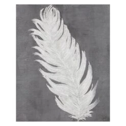 Laila Ali Grey Feather Canvas Wall Art, 16x20