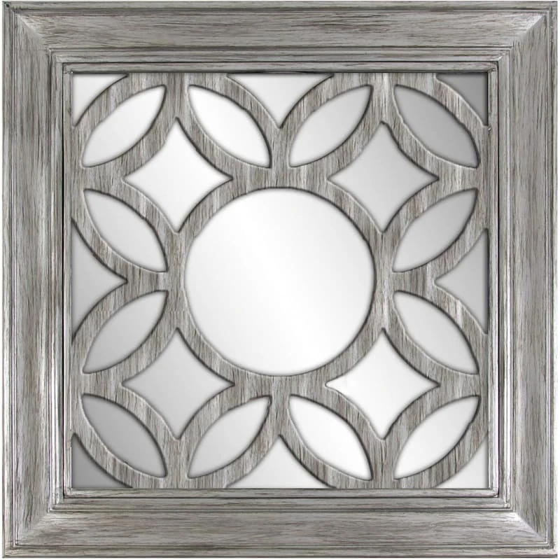 Lattice Engraved Wood-Look Framed Gallery Wall Mirror, 32.5" 1 Lattice Engraved Wood-Look Framed Gallery Wall Mirror, 32.5"