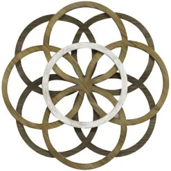 Layered Wooden Round Cutouts Wall Decor, 27"