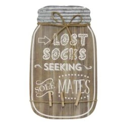 Lost Sock Clothes Pin Wall Decor, 9x14