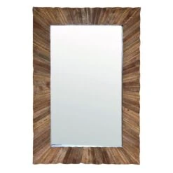 Mango Wood Carved Rectangle Mirror, 24x36