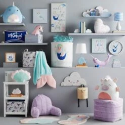 Mermaid Wall Clock, 12" -Luxeframe Shop mermaid wall clock 12 1