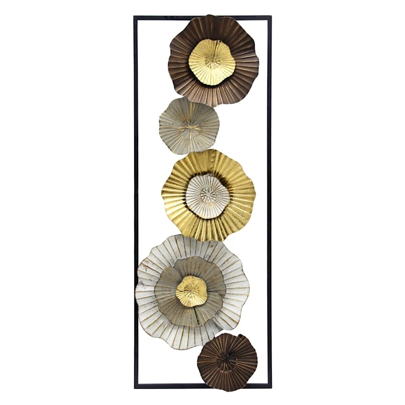 Metal Flower Wall Art, 13x35 1 Metal Flower Wall Art, 13x35