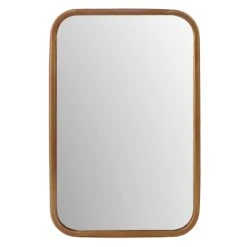 Metal Framed Round Corner Wall Mirror, 16x24