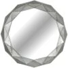 Metal Geometric Framed Round Wall Mirror, 23"