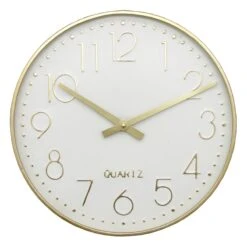 Metal Round Wall Clock, 16"