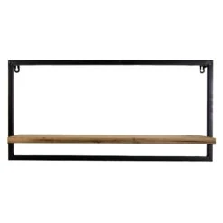 Metal & Wood Ledge Wall Shelf, 15x21