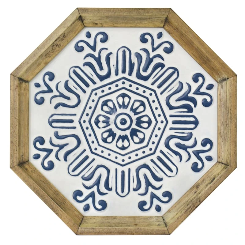 Metal & Wood Medallion Wall Decor, 14" 1 Metal & Wood Medallion Wall Decor, 14"