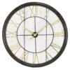 Metal & Wood Round Wall Clock, 40" -Luxeframe Shop metal wood round wall clock 40