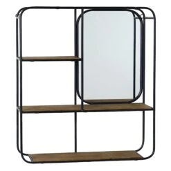 Mirrored Metal Shelf Organizer, 20x24