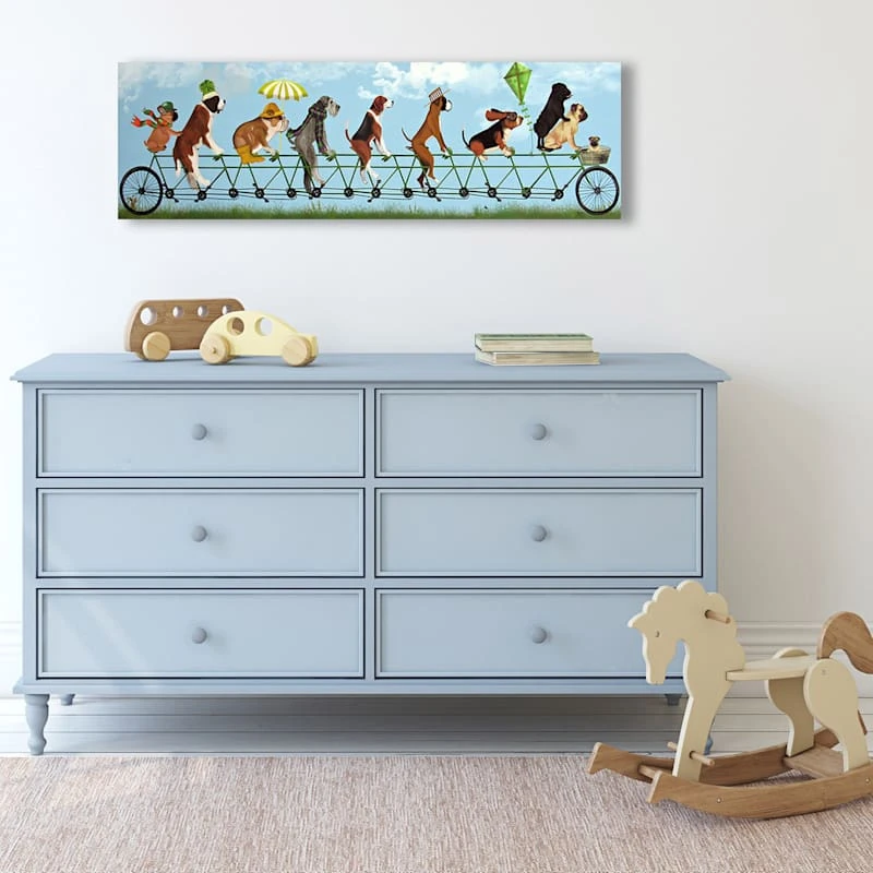Mutley Crew On Tandem Canvas Wall Art, 32x10 2 Mutley Crew On Tandem Canvas Wall Art, 32x10 - Image 2