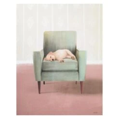 Napping Golden Pup Canvas Wall Art, 12x16