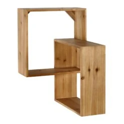 Natural Faux Wood Cube Ledge Set, 12x18